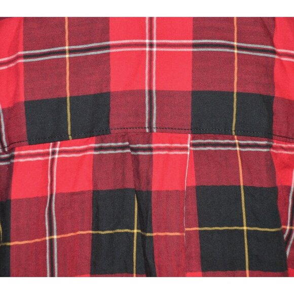 NWT St. John's Bay Ladies Red Plaid Button Front Classic Shirt Top Size 0X - Picture 7 of 11